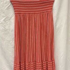 Orange and White Striped Smocked Dress Maurices size Large